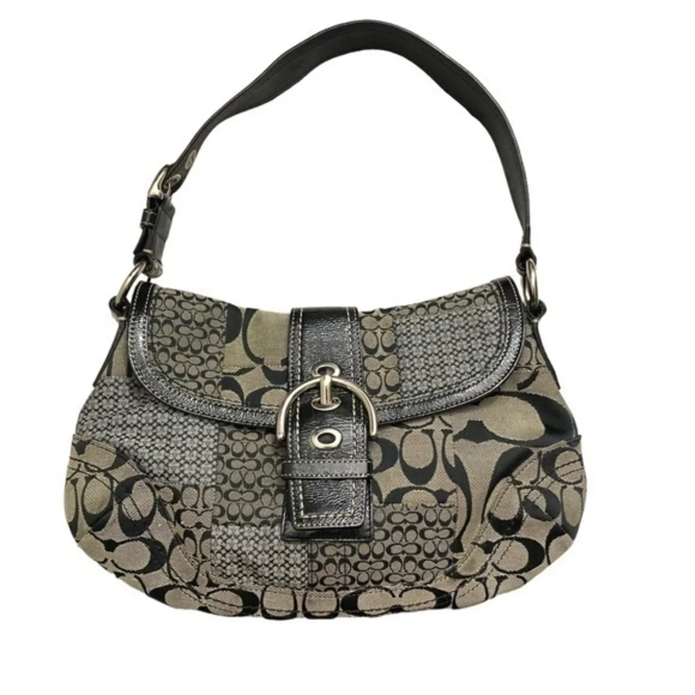 COACH SIGNATURE PATCHWORK SOHO FLAP 12316 HANDBAG BAG PURSE SHOULDER SATCHEL